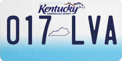 KY license plate 017LVA