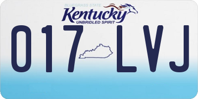 KY license plate 017LVJ
