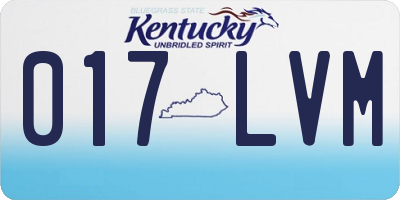 KY license plate 017LVM