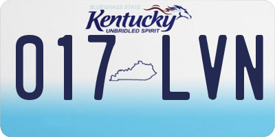 KY license plate 017LVN