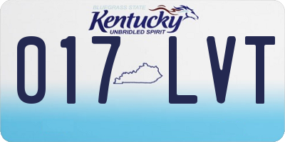 KY license plate 017LVT