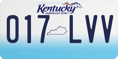 KY license plate 017LVV