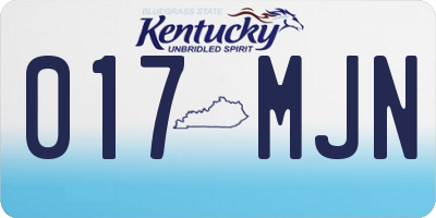 KY license plate 017MJN