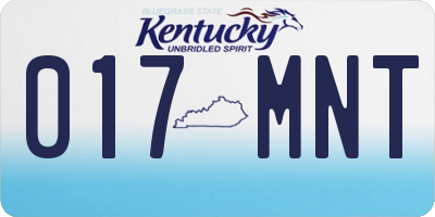 KY license plate 017MNT
