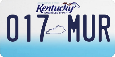 KY license plate 017MUR