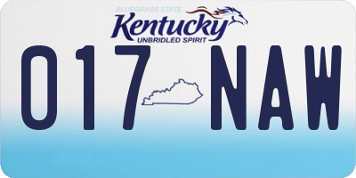 KY license plate 017NAW