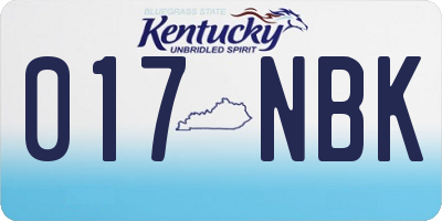 KY license plate 017NBK