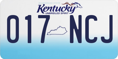 KY license plate 017NCJ