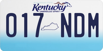KY license plate 017NDM