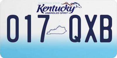KY license plate 017QXB
