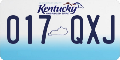 KY license plate 017QXJ