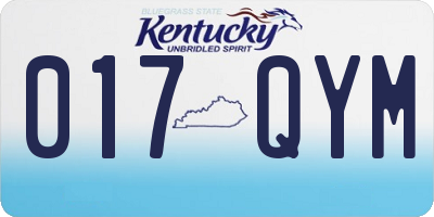 KY license plate 017QYM