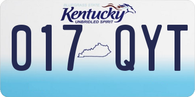 KY license plate 017QYT