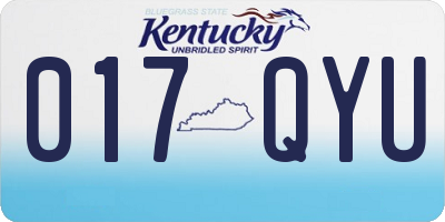 KY license plate 017QYU