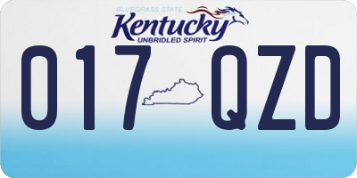 KY license plate 017QZD
