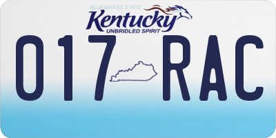 KY license plate 017RAC