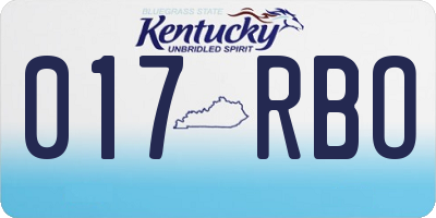 KY license plate 017RBO