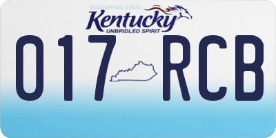 KY license plate 017RCB