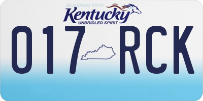 KY license plate 017RCK
