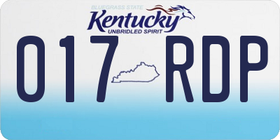 KY license plate 017RDP