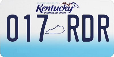 KY license plate 017RDR