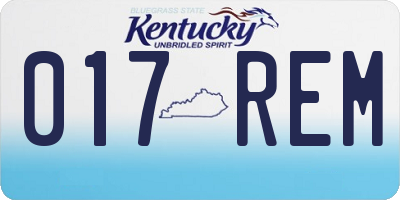 KY license plate 017REM