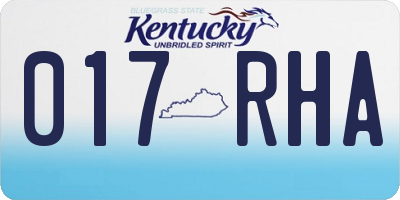 KY license plate 017RHA