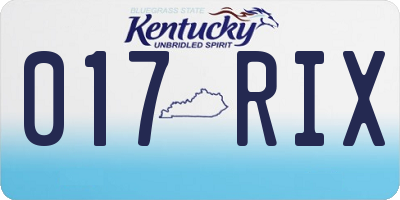 KY license plate 017RIX
