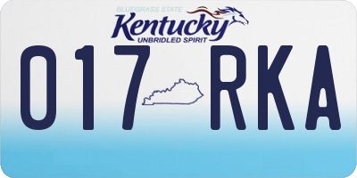 KY license plate 017RKA