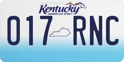 KY license plate 017RNC
