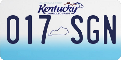 KY license plate 017SGN