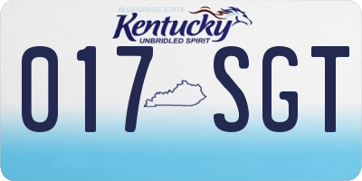 KY license plate 017SGT