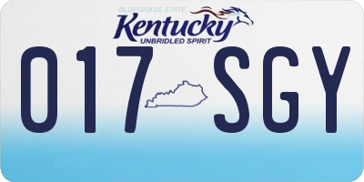 KY license plate 017SGY