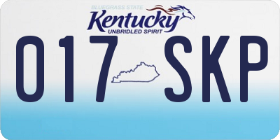 KY license plate 017SKP