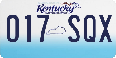 KY license plate 017SQX