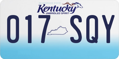 KY license plate 017SQY