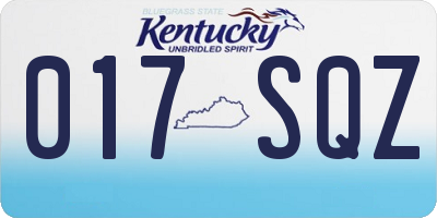 KY license plate 017SQZ