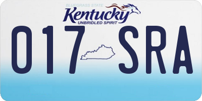 KY license plate 017SRA