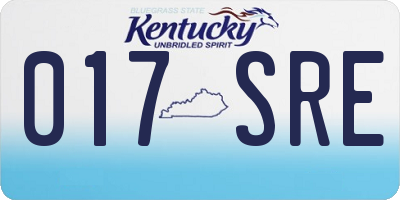 KY license plate 017SRE