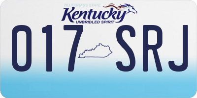 KY license plate 017SRJ