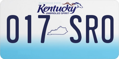 KY license plate 017SRO