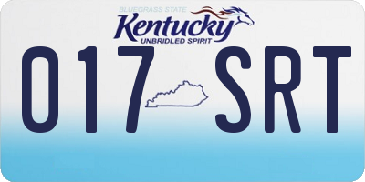 KY license plate 017SRT