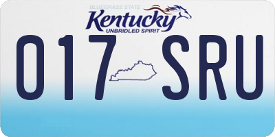 KY license plate 017SRU