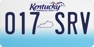 KY license plate 017SRV