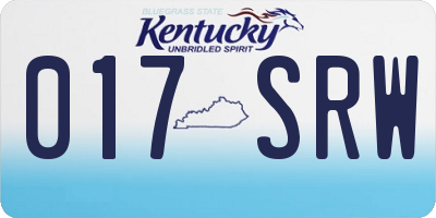 KY license plate 017SRW