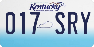 KY license plate 017SRY