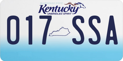 KY license plate 017SSA