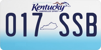 KY license plate 017SSB