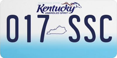 KY license plate 017SSC