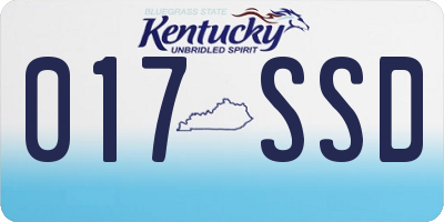 KY license plate 017SSD